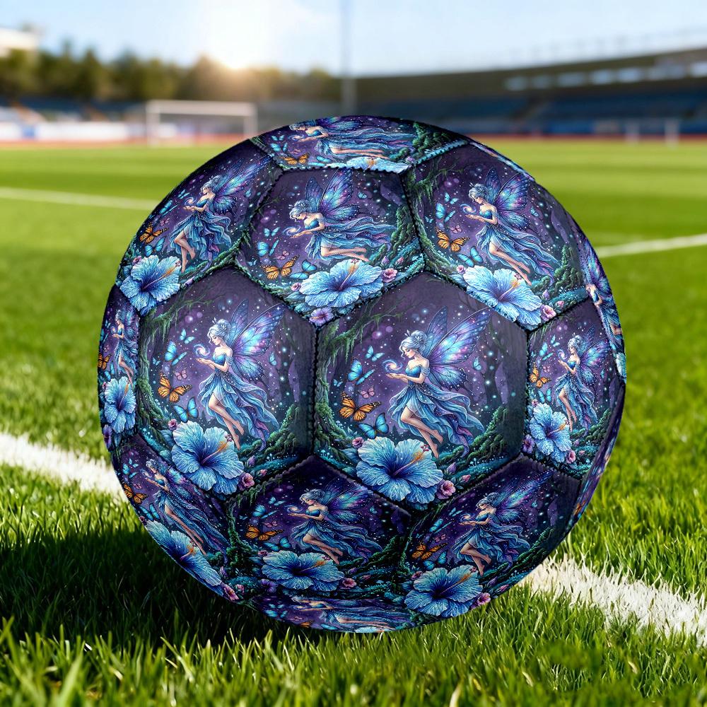1pc Fairy Garden Size 5 Soccer Ball Professional Match Training Football Indoor &Outdoor Sports Ball Training Ball Lightweight Durable y67