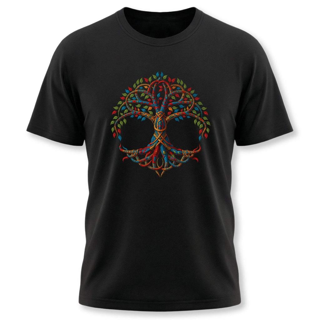 Celtic Tree Of Life T-Shirt | Vibrant Colors Yggdrasil Unisex Graphic Tee