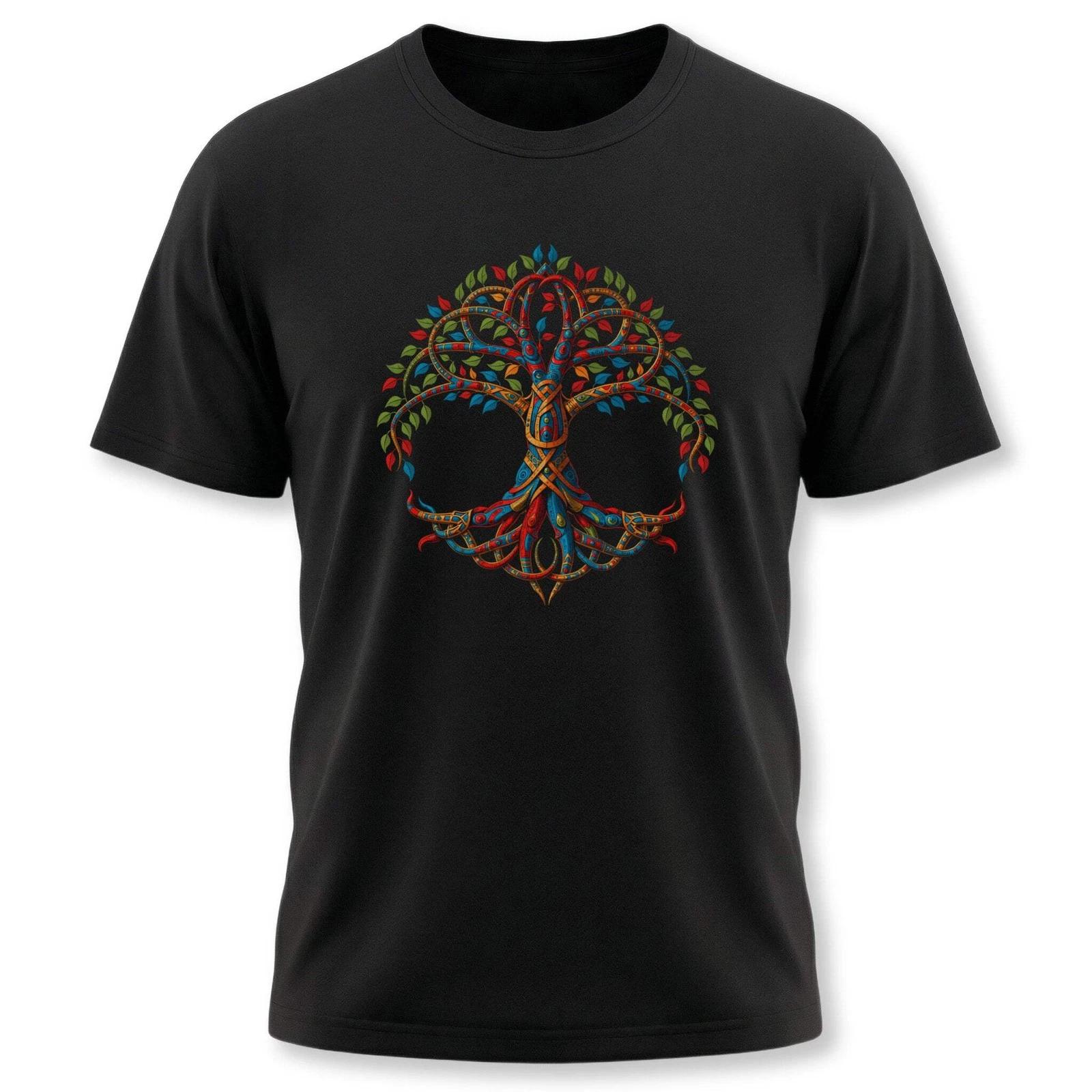 Celtic Tree Of Life T-Shirt | Vibrant Colors Yggdrasil Unisex Graphic Tee M