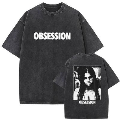 Obsession Warum liebst du mich nicht Grafik T-Shirt Vintage Gewaschen Film Merch Harajuku Unisex Übergroß Baumwolle Kurzarm T-Shirt Top