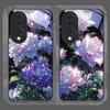 Stylish White Peony Flower Pattern Tempered Glass Phone Case for Huawei Honor 200 Lite 100 Pro 90 80 GT Magic 7 6 X8 X9 5G Cover