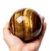Natural Tiger Eye Crystal Ball Polished Yellow Tiger Eye Sphere for Home Decor Feng Shui Healing Raw Stone Decorative Orb