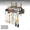 60cm Kitchen Wall Mounted Organizer, Space Aluminum MultiFunction Rack, Seasoning Knife Holder,