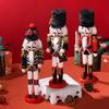 3pcs12inch Wooden Nutcracker Christmas Decor Soldier Traditional Handpainted Decorative Home/Office Christmas Decor In Gift Bo