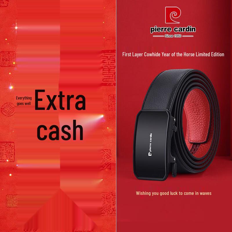 

Pierre Cardin Men s Leather Automatic Buckle Red Belt