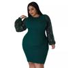 Women's Dress Plus Size Sexy Solid Colour Sequins Bubble Sleeve Dresses