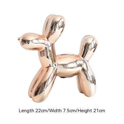 

Ceramic Cute Balloon Dog Statue, Animal Sculpture, Home Decoration, Saving Pot for Indoor Office Decor, Gold Standing Craft