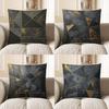 Home Decor Geometric Gold Pattern Decorative Pillow Cover Pattern Cushion Cover Suitable For Sofa Bedroom Car Pillow Cover
