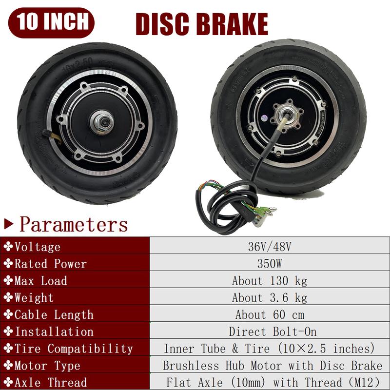 High Speed Scooter Motor Engine Motor for E-Scooter 36V 48V 350W Motor Rear Wheel Scooter Strengthen Tire Split Skateboard Motor