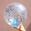 In-stock Ultra-transparent Blue Sequin Inflatable Beach Ball Toy for Water Play & Photography
