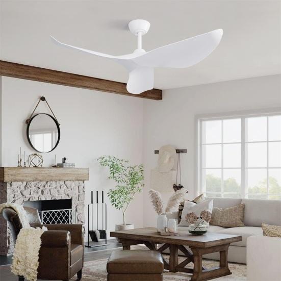Ventilateur de Plafond 38 Pouces sans Lumière, Ventilateurs de Plafond Modernes Intérieur Extérieur avec Moteur à Courant Continu Télécommande pour Chambre, Salon
