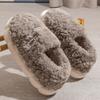 thick-soled fluffy slippers women's cotton slippers winter home thermal bag and couple home indoor cotton shoes men's