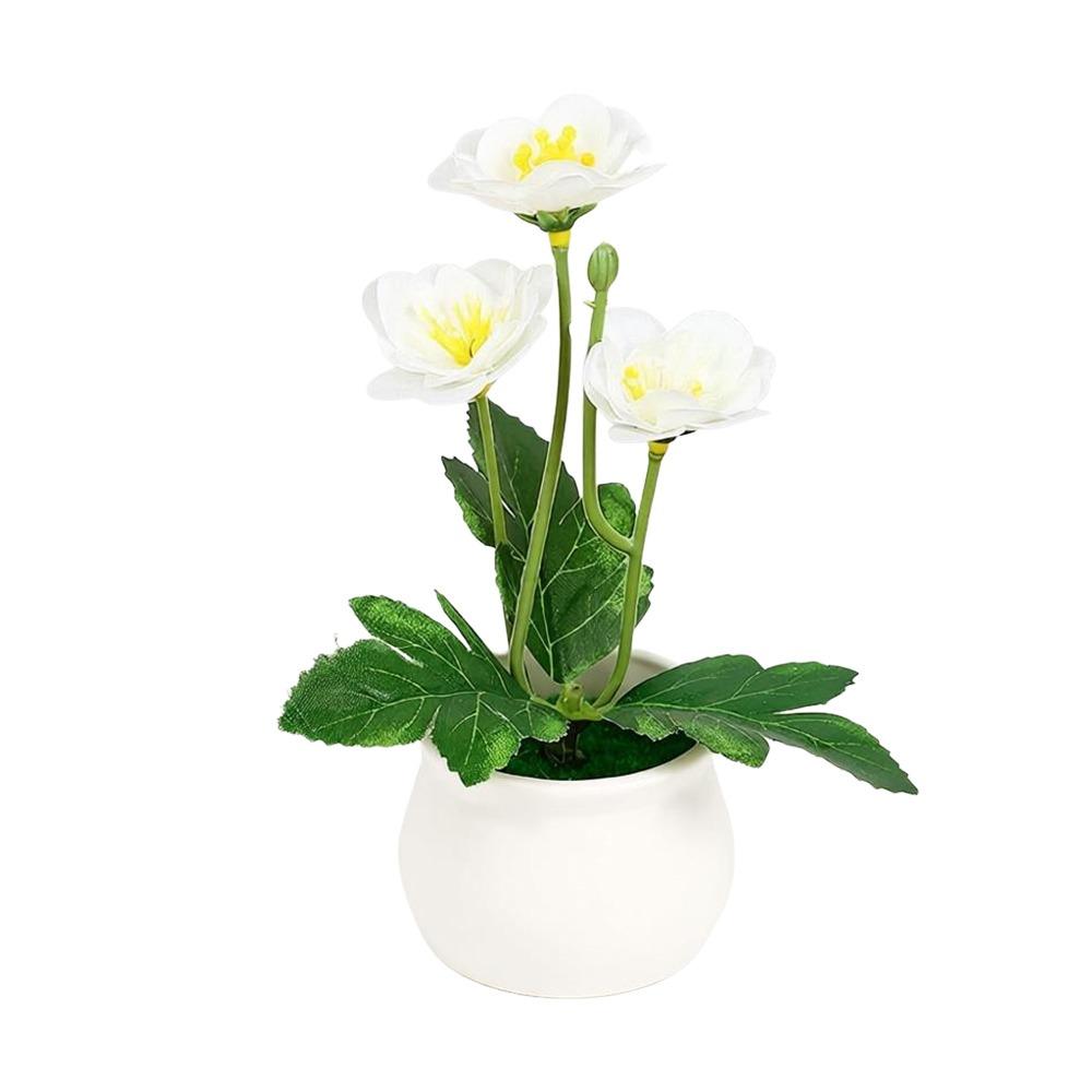 Fleur Artificielle Plante Fleur de Prunier Présentoir de Comptoir Plante Artificielle Fleur en Pot Décoration de Maison
