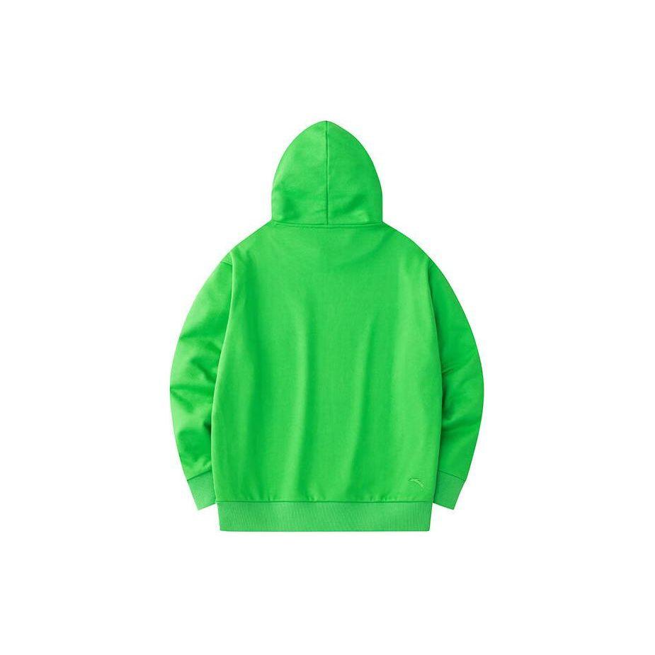 Anta Basketball Series Letter Pattern Printed Hoodie Unisex Hoodies Fluorescent-Green 172411704-4