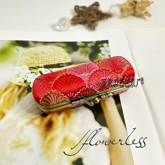 Vintage Brocade Embroidered Lipstick Case with Mirror