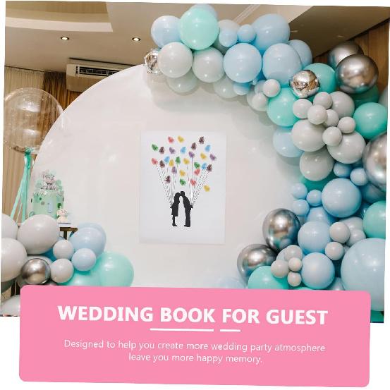 

Отпечаток пальца Регистрация Роспись Книга Гостевая книга Свадебная подпись Фоторамка Свадебная книга для свадебных принадлежностей Холст из химического волокна Воздушный шар