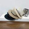Quality French flat top straw hat new women's spring summer seaside beach vacation sunshade sunscreen top hat