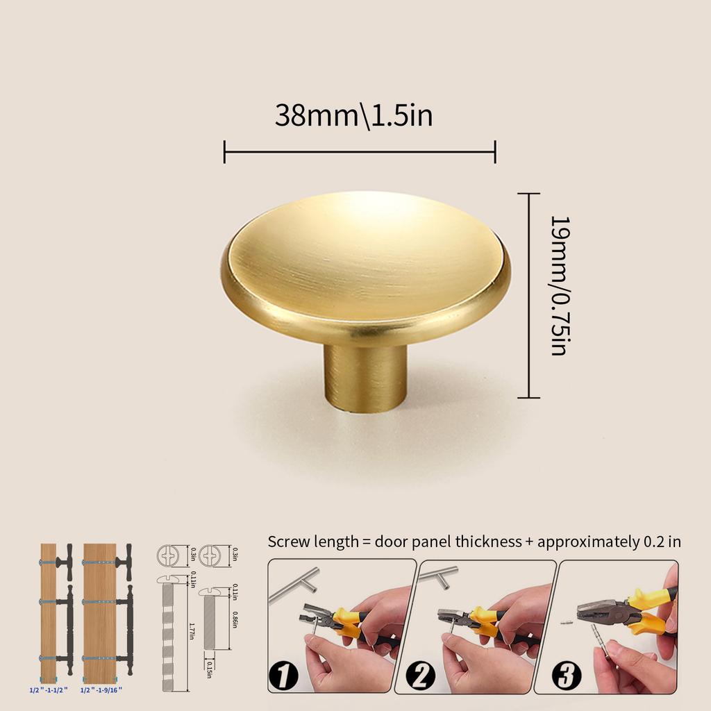 Modern Single-Hole Zinc Alloy Round  Pulls Cupboard Wardrobe TV Cabinet Entryway Cabinet Nightstand Handle Furniture Hardware