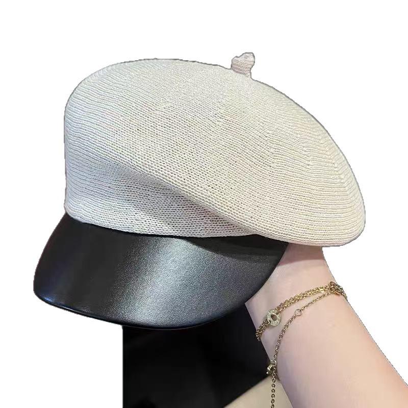 Women's Japanese-Style Spring/Autumn Beret: High-Quality, Breathable, Simple, Versatile, Solid Color Hat