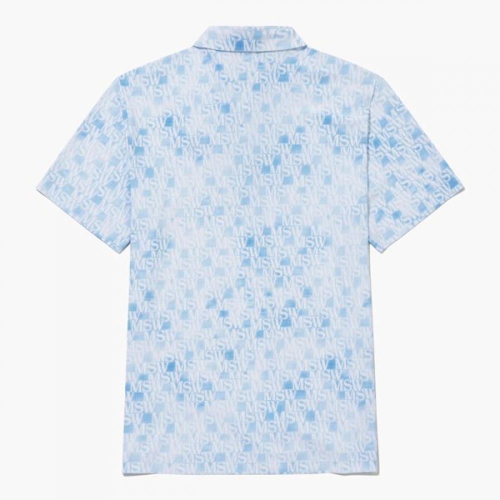 MunSingwear Men S Logo PaTTern ShorT Sleeve T ShirT lighT Blue mr221mTS61