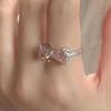Minimalist Bowknot Opening Adjustable Rings for Women Girls Fashion Creative Irregular Geometric Birthday Party Jewelry Gifts