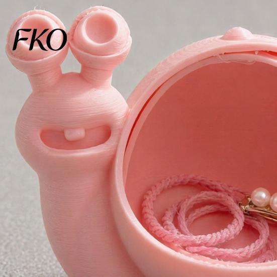 Snail Shaped Storage Box Cute Box, 3D Printed Novelty Ornament, Trinket Holder with Lid, Fun Desk Organizer for Jewelry Hair Ties Compact Container
