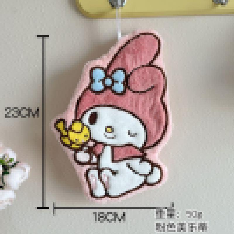 Coral fleece children's square towel KT cat hand towel cartoon cute hand towel hanging double layer thickened water absorption soft