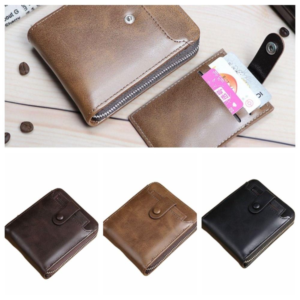 

Multifunctional Business Card Bag External PU Leather Card Holder Casual Men Short Wallet Outdoor чорний