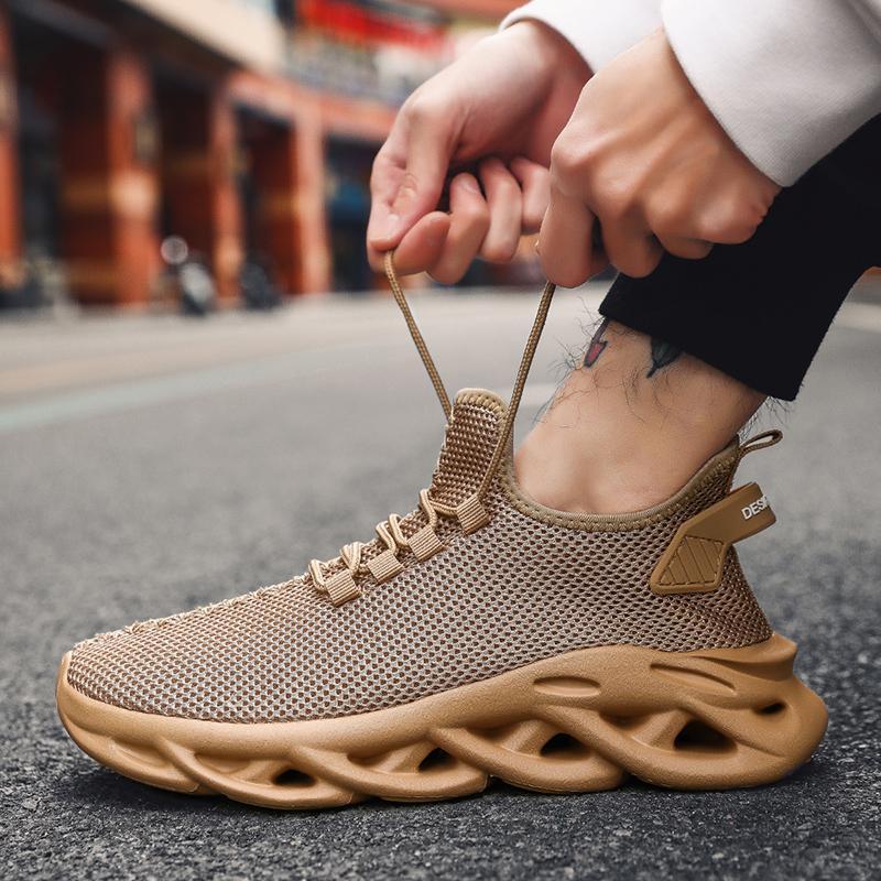 Fashion Hot Men Casual Sport Shoes Breathable Lightweight Sneakers Outdoor Mesh Black Running Shoes Athletic Jogging Tenis Walking Shoes