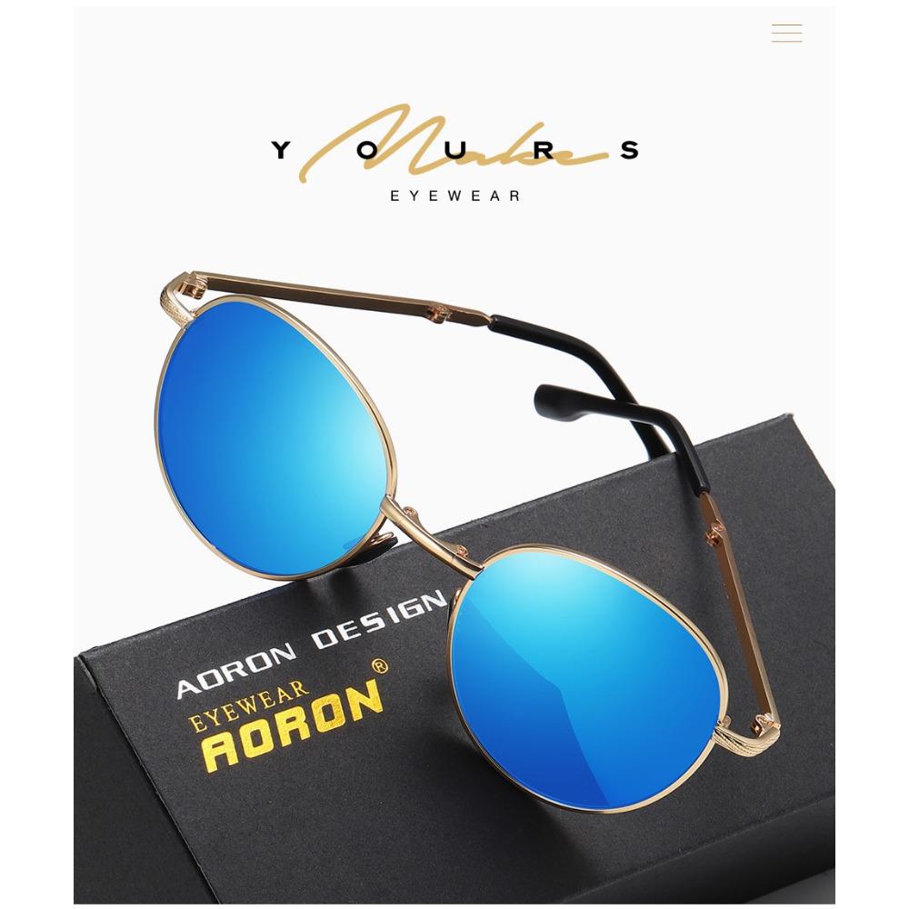 aoron Folding Polarized Sunglasses Fashion Round Frame Colorful Sunglasses Sunglasses Glasses