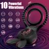 Anneau vibrant pour pénis de lapin 4-en-1 Anneau pénien Vibrateur 10 types de vibrateurs péniens Stimulation clitoridienne et du point G Jouets sexuels pour hommes et femmes