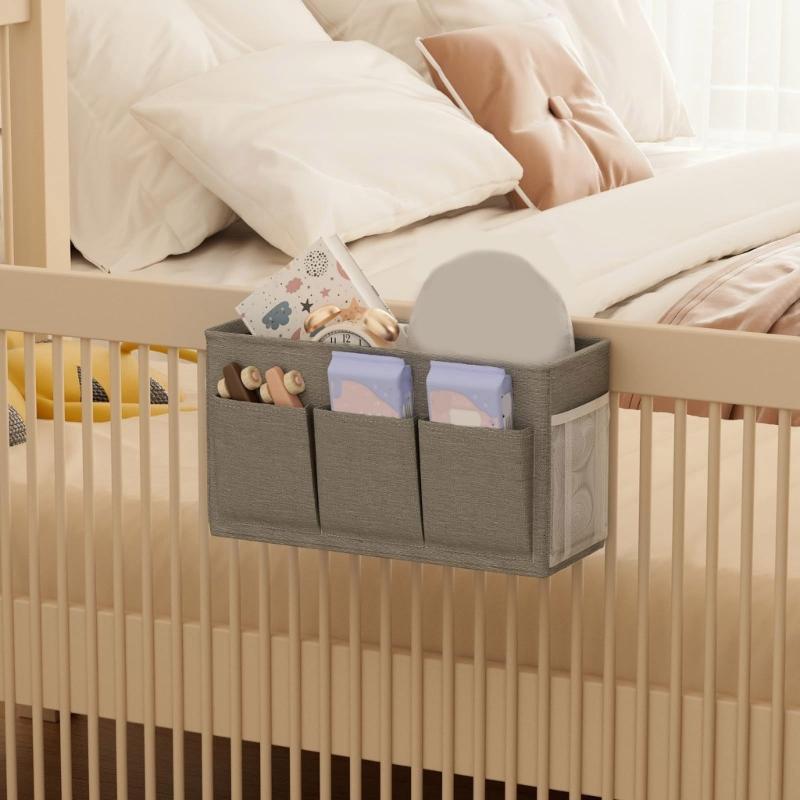 Bedside Hanging Organizers Bag for Small Items Storage Sturdy Waterproof Fabric Without Tool Installation