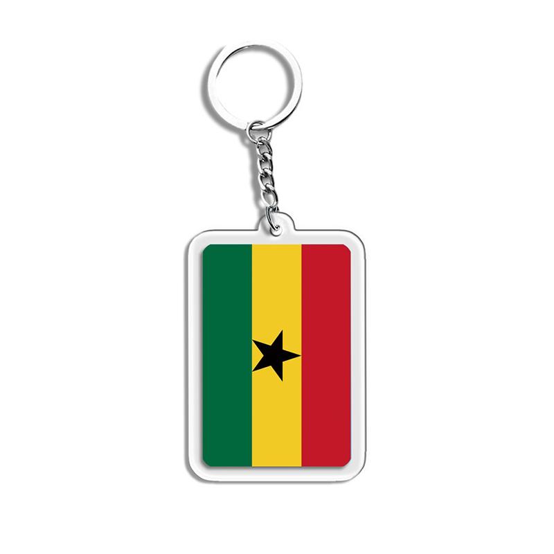 Acrylic Keychain Country Flags Collection United States Spain Russia France For Car Key Bag Gift Souvenir