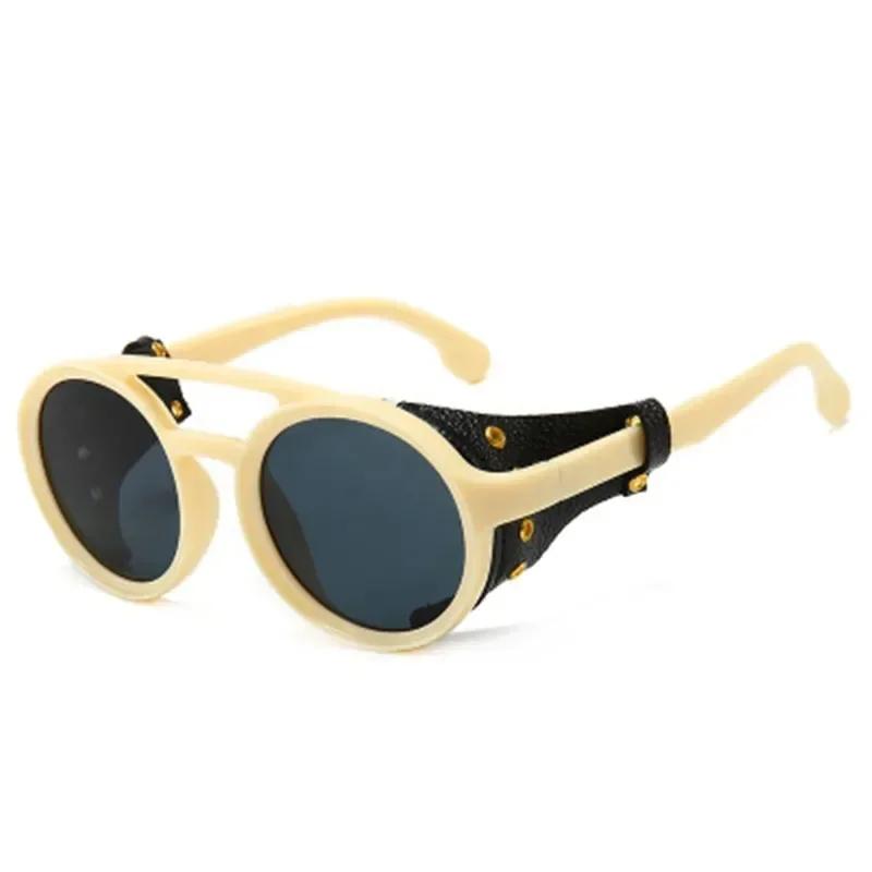 Vintage Retro Round Sunglasses for Mens Womens Cyber Punk Glasses Gothic Steampunk Sunglasses UV400 Glasses Oculos De Sol
