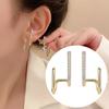 Fashion Irregular Gold Silver Color Stud Earrings for Woman Girls Korean Zircon Claw Designer Earring Luxury Jewelry Accessories