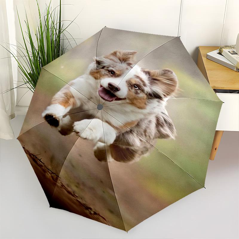 

1pc animal Umbrella Portable Folding Umbrella Iron Frame Hole Bone Structure Outdoor Home Umbrella