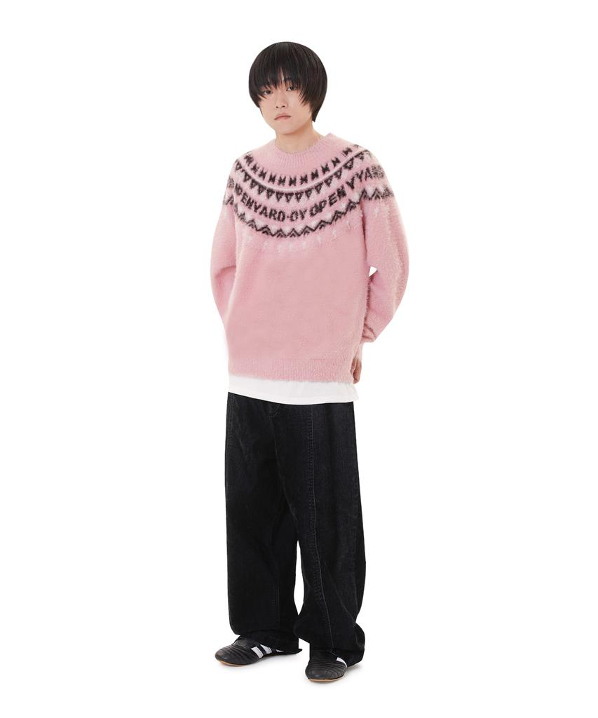 Opeunyadeu(Owai) Nordic Logo Hairy Knit - Pink