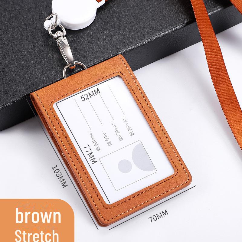 

Складной держатель для карт с двумя отделениями и выдвижным шнурком для удостоверения личности, студенческих или автобусных карт