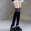Women’s Over-the-Knee Black & White Lace Lolita Socks