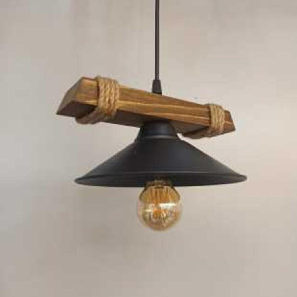 Nova Wooden Rustic Modern Rope Single Pendant Chandelier Home Decoration