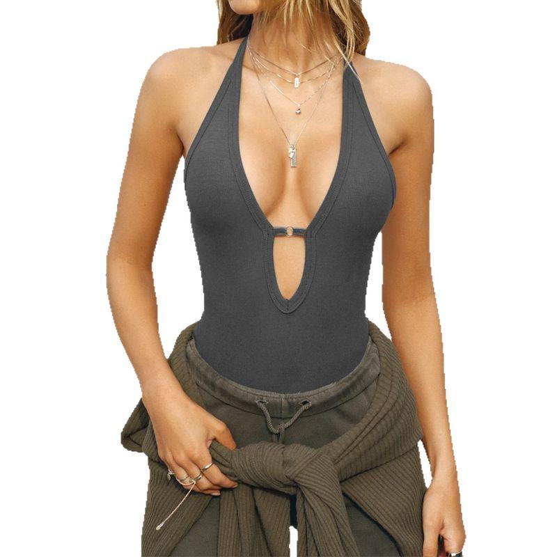 European and American Foreign Trade Women clothes 2025 Summer Amazon Independent Station Sexy Style Hanging Neck T-shirt Vest Women's Sling