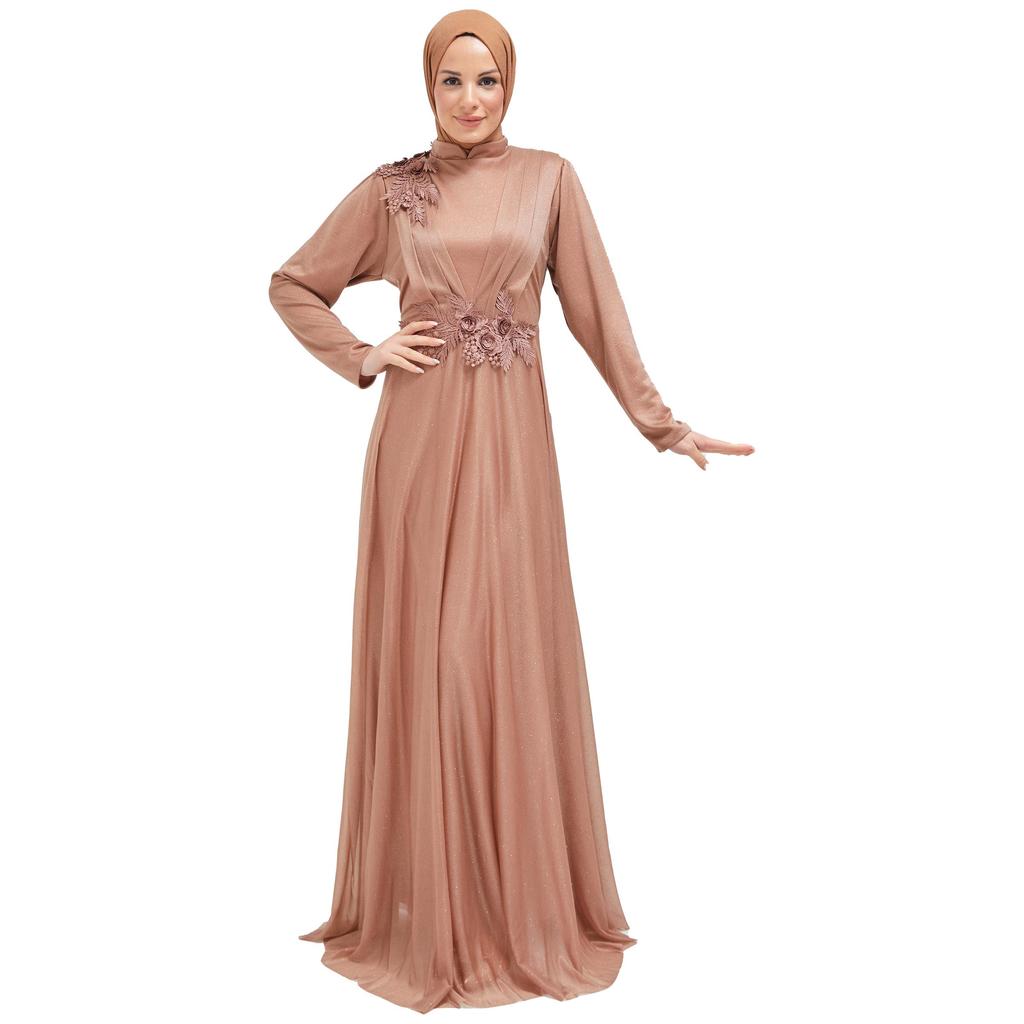 Buy Muslim Fashion Islamic Clothing Evening Dress Women O-neck Long Sleeve  Embroidery Print Long Dress at affordable prices  free shipping, real  reviews with photos  Joom