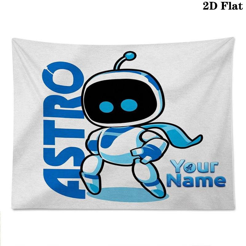 ASTRO BOT Custom Name Wall Tapestry Aesthetic Wall Hanging Printed Fabric Blanket Decorative Tapestries for Bedroom Living Room Home Decor