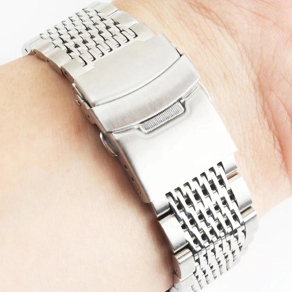18 20 22 24mm Stainless Steel Watch Band For Samsung Galaxy Watch 7 6 5 40mm 44MM Straps For Huawei Gt5 Pro 42 46mm GT3 Bracelet