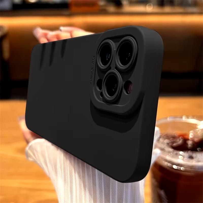 

Matte Silicone Soft Phone Case For iPhone 17 16 15 14 13 12 11 Pro Max 16E 8 7 15 Plus 17 Air SE2 Camera Lens Portector Cover iPhone 12