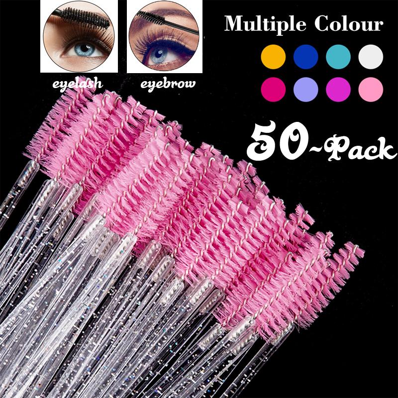Buy Disposable 50 Pcs/Pack Crystal Eyelash Makeup Brush Diamond Handle