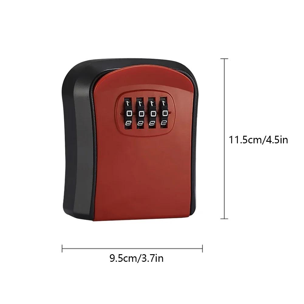 Wall Mount Key Lock Box 4 Digit Password Code Security Lock No Key for Home Office Key Safe Secret Storage Box Organizer