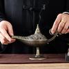 Auspicious Clouds Alloy Incense Burner - Pear-Shaped Agarwood Bedtime Ornament for Tea Ceremony