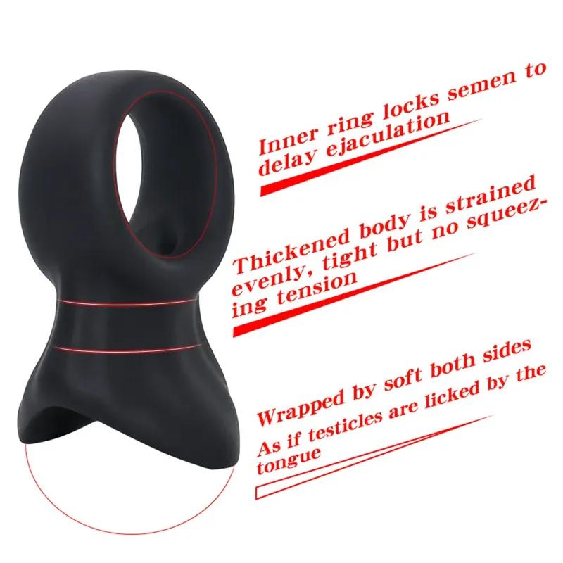 Opakovaně použitelný kroužek na penis Scrotum Bondage Penis Ring Sexy hračky pro muže Cudnost Cage Testicle Bondage Locking Ring Obchod s produkty pro dospělé