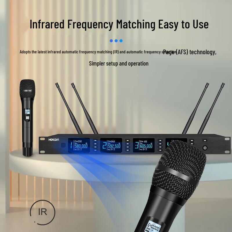HDCON HT-D840S2 1-to-4 Handheld Wireless Microphone System (CN version)